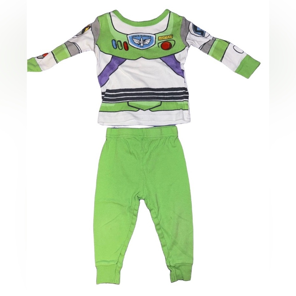 Toy Story Buzz Lightyear Pajama Set - Green and White